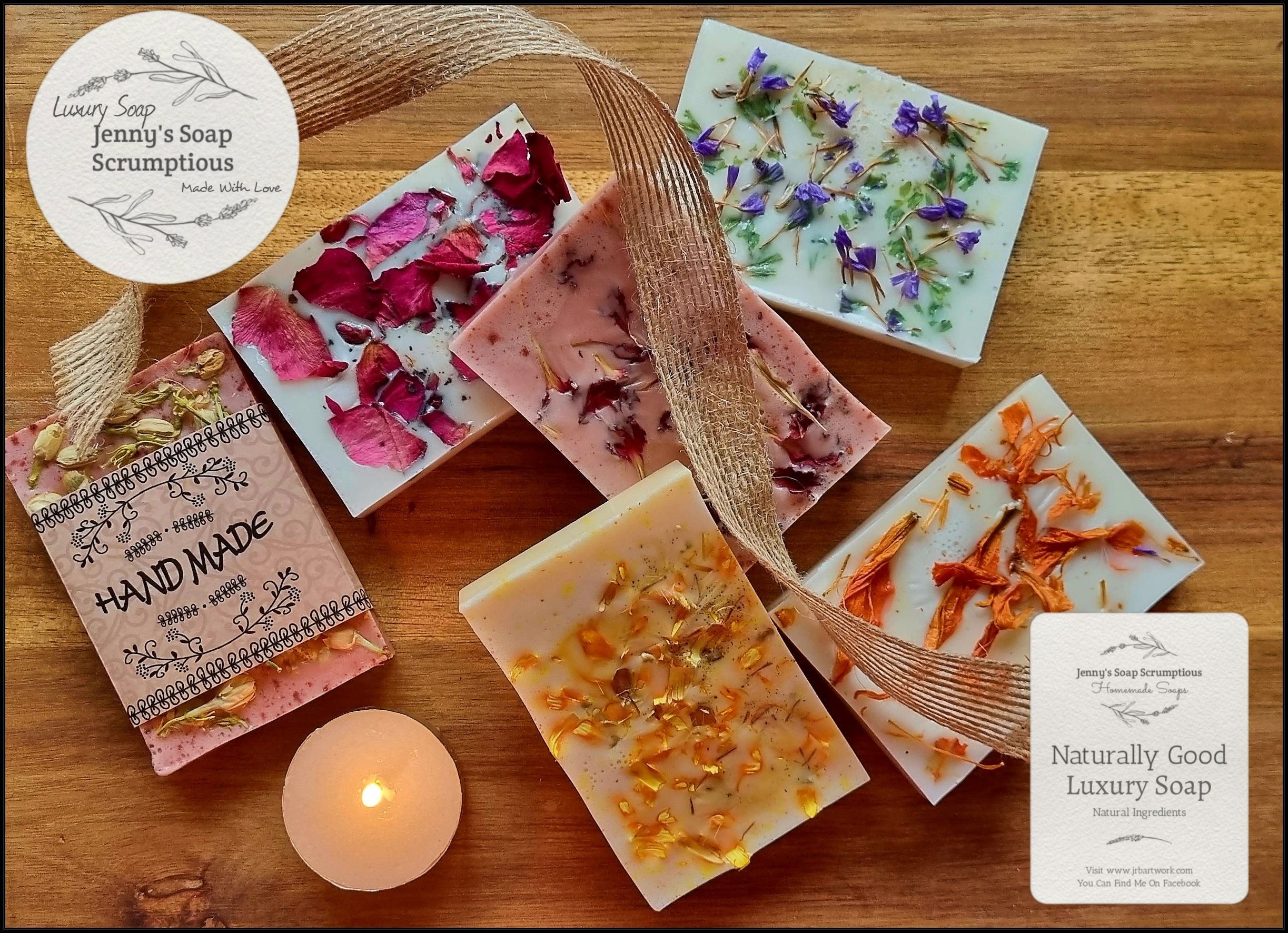 6 Scrumptious Soap Bars with Mixed Petals