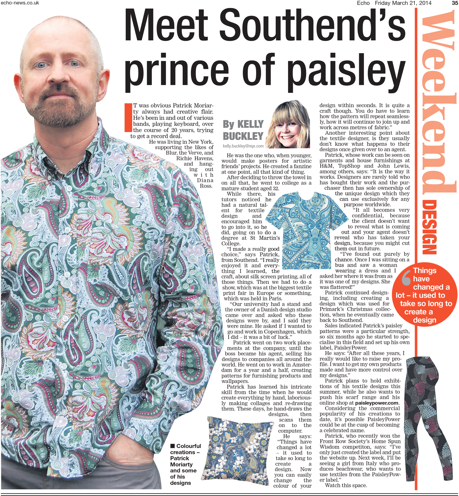 patrick-moriarty-textile designer-newspaper interview