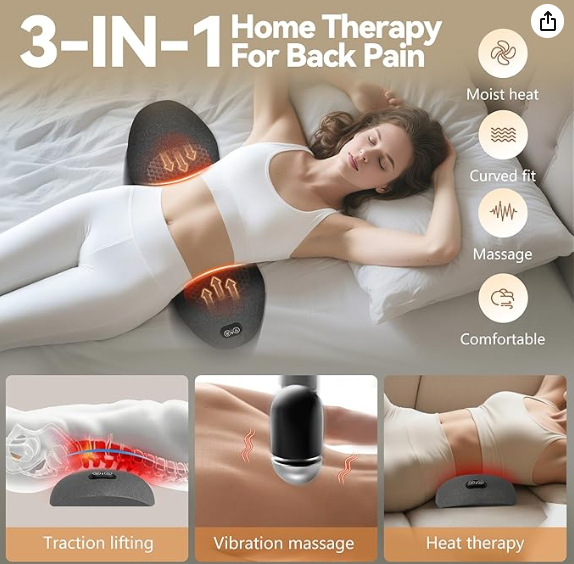 Thumbnail: USB Heated Vibrating Back Massager with Traction for Deep Pain Relief