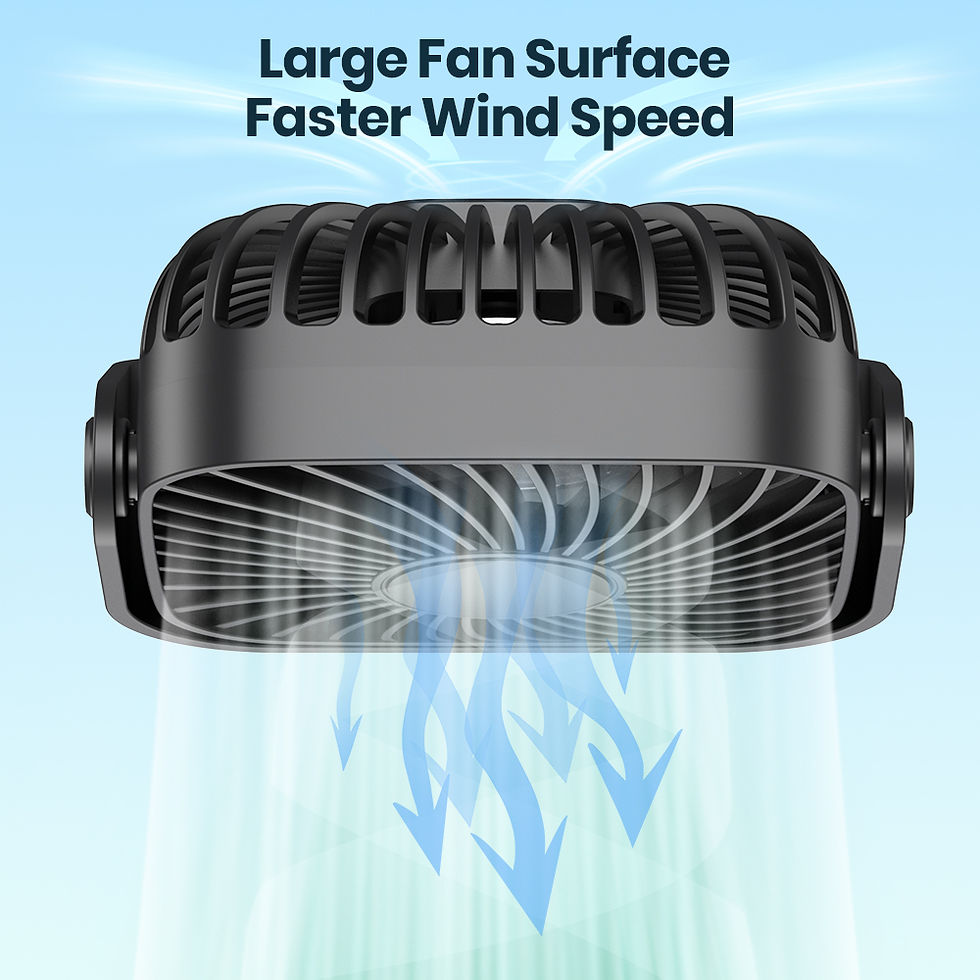 Thumbnail: TOPK 4Inch USB Mini Portable Fan for Camping,3 Speeds Quiet Desk Table Personal 