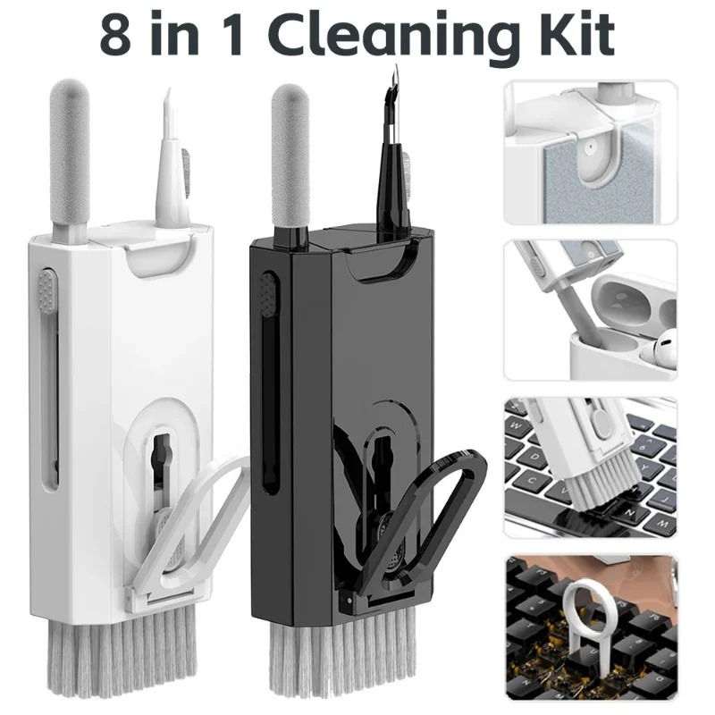 8 in 1 Computer Keyboard Cleaner Kit Brush for Airpods Headset Phone Earphones C