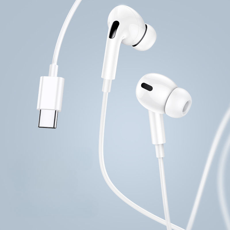Thumbnail: USB Type C Earphones Sports Stereo Earbuds With Wired Control Microphone Headpho