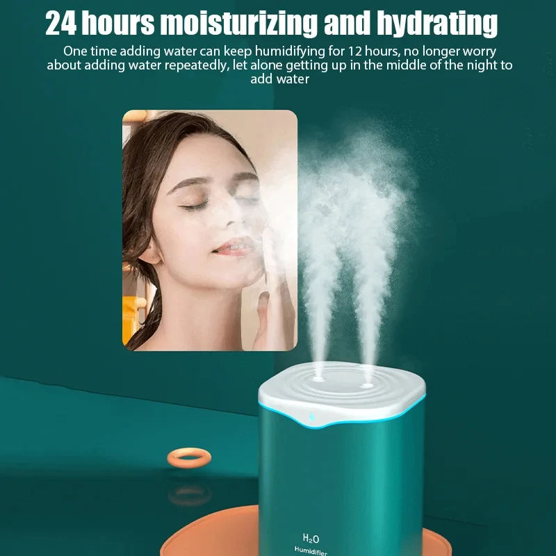 Thumbnail: HOMEFISH 2000ML USB Cool Mist Humidifier Double Spray Port Essential Oil Aromath