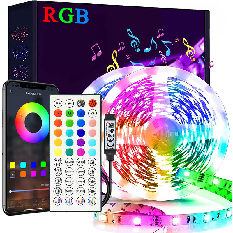 1M-40M RGB LED Strip Lights Music Sync USB 5V Remote Control Led Ribbon Flexible