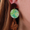 Thumbnail: Gumba 'Green' Flowering Gum Statement Dangle Earrings