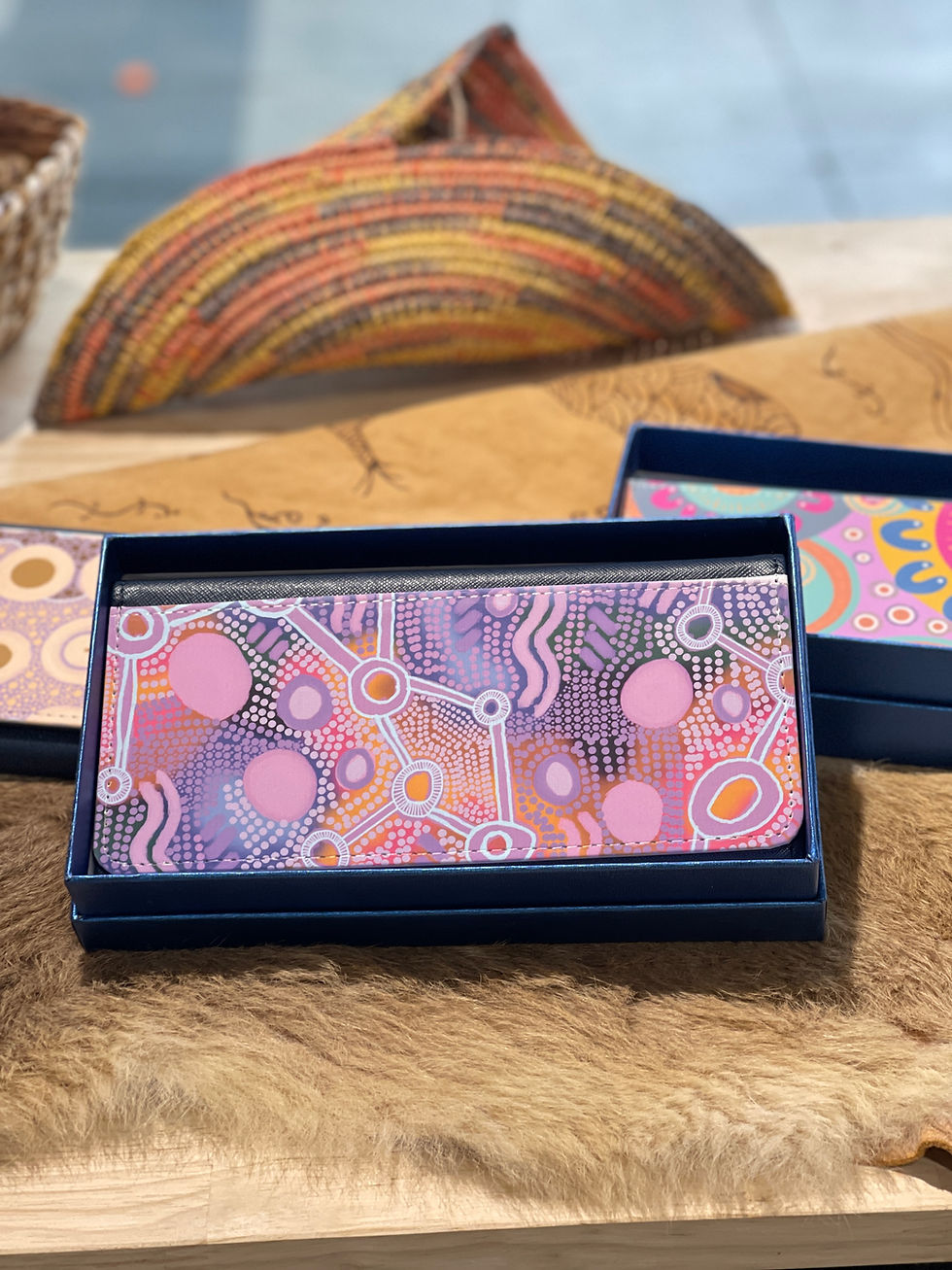 Thumbnail: Ladies Aboriginal Art Clutch Purse Wallet