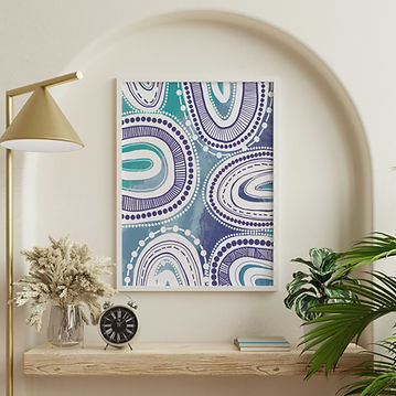 Original artwork titled 'Ngurrumirgang' by Wiradjuri artist Ashleigh Pengelly.