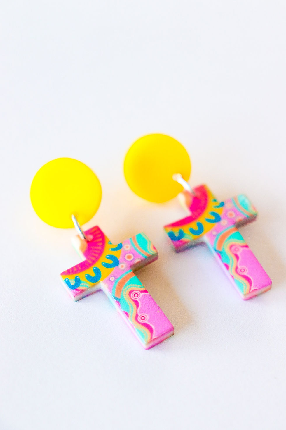 Thumbnail: Magarra 'Bright' Cross Earrings