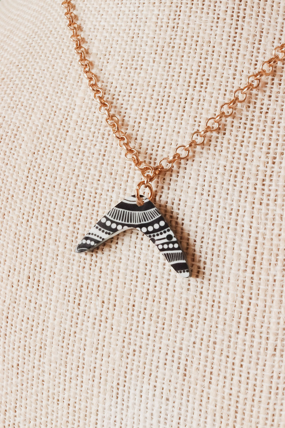 Thumbnail: Budhang ‘Black’ Boomerang Necklace