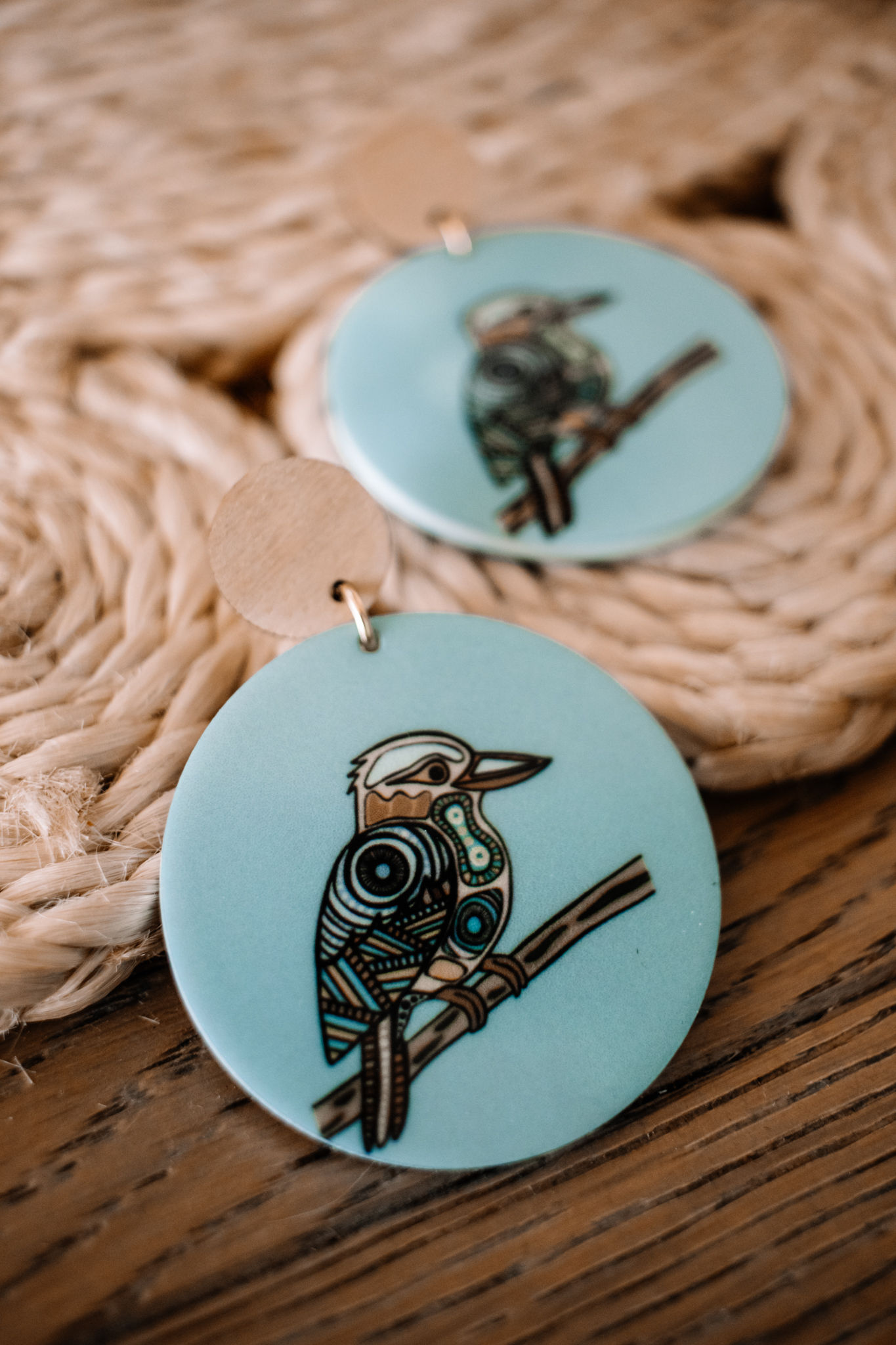 Kookaburra 'Gugubarra' Circle Earrings