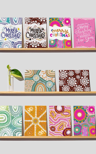 a 10 pack of greeting cards featuring aboriginal artwork