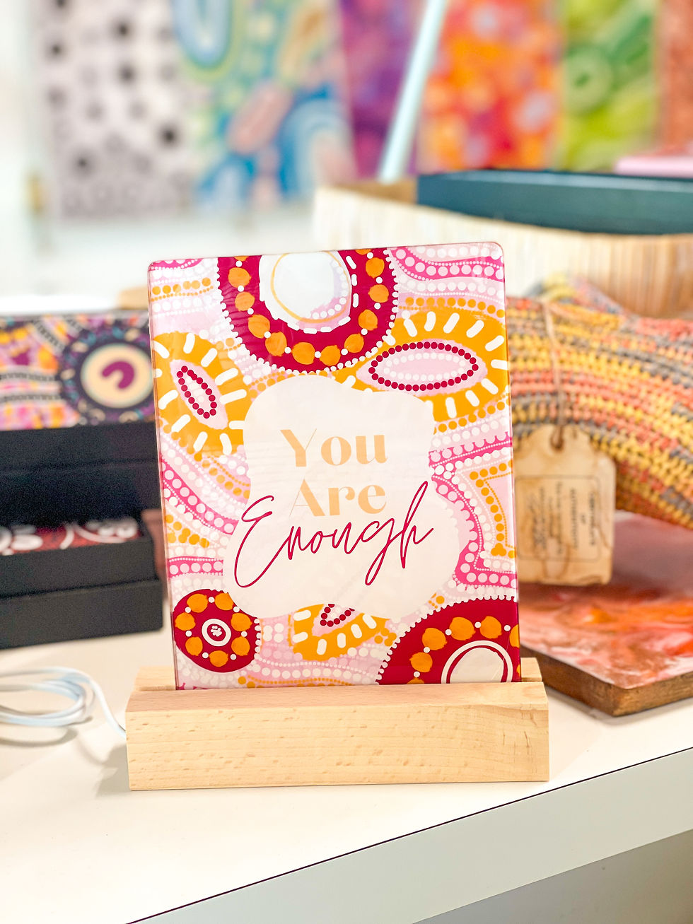 Thumbnail: LED Nightlight / Lamp – Adorned with Aboriginal Art & Affirmations