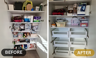 Deep cupboard upgraded with smooth internal pull out drawers
