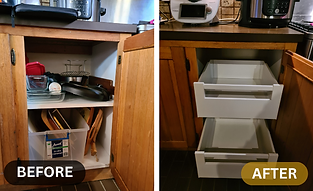Internal pull out drawers installed inside an existing cupboard