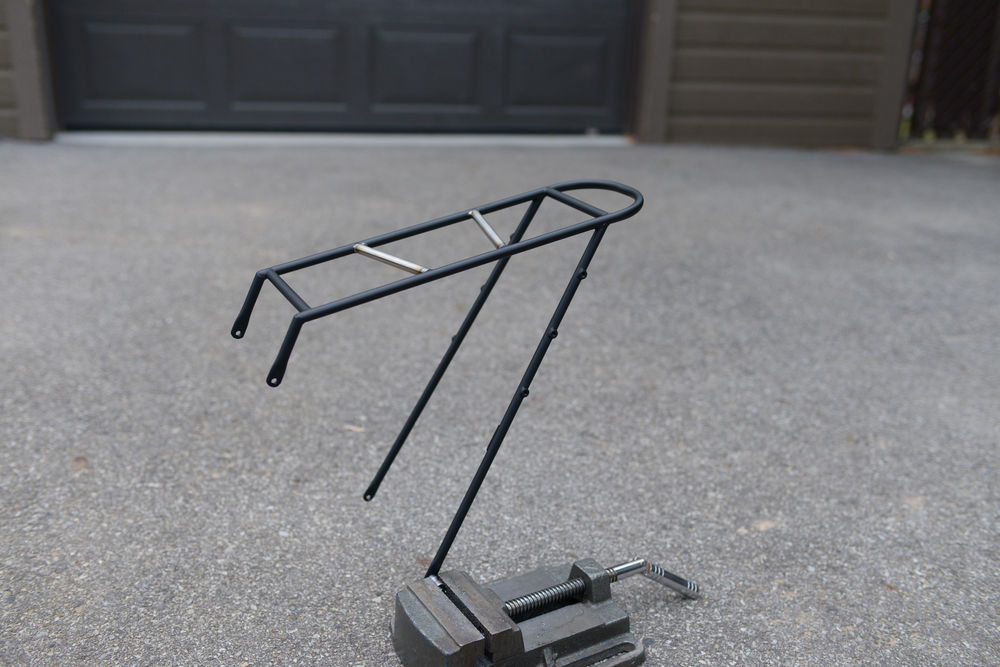 Minimalist bikepacking rear rack