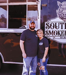 Owners in front of Southern Smokehouse Food Truck Dickson, TN