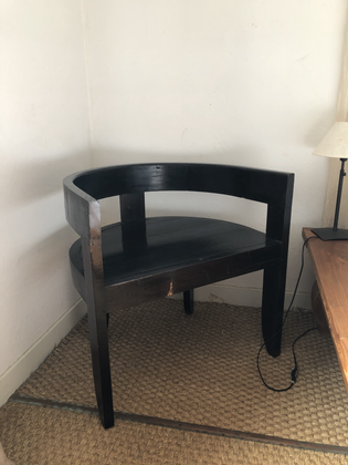 Fauteuil demi lune bois exotique