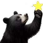 bear reaching for gold/yellow star
