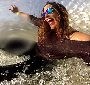 woman riding inside a Zorb at Outdoor Gravity Park attraction in Pigeon Forge TN