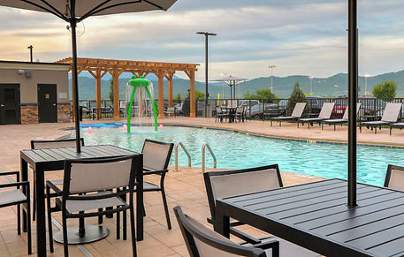 outdoor swimming pool at Staybridge Suites in Pigeon Forge Tennessee