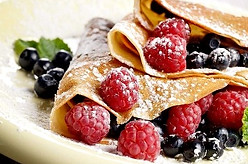 Elvira's Restaurant crepes breakfast with fresh fruit in Wears Valley TN