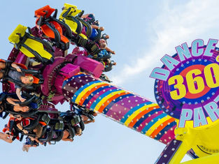 Crazy fun ride at The Island attraction in Pigeon Forge, called "Dance Party 360".
