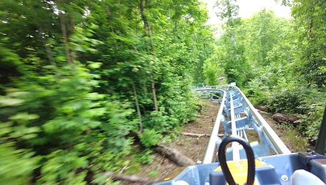 A screen grab of my ride video on Hellbender Mountain Coaster at Anakeesta attraction in Gatlinburg, Tennessee