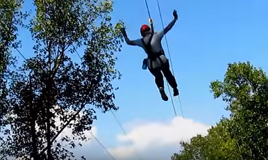 Person on a Zipline
