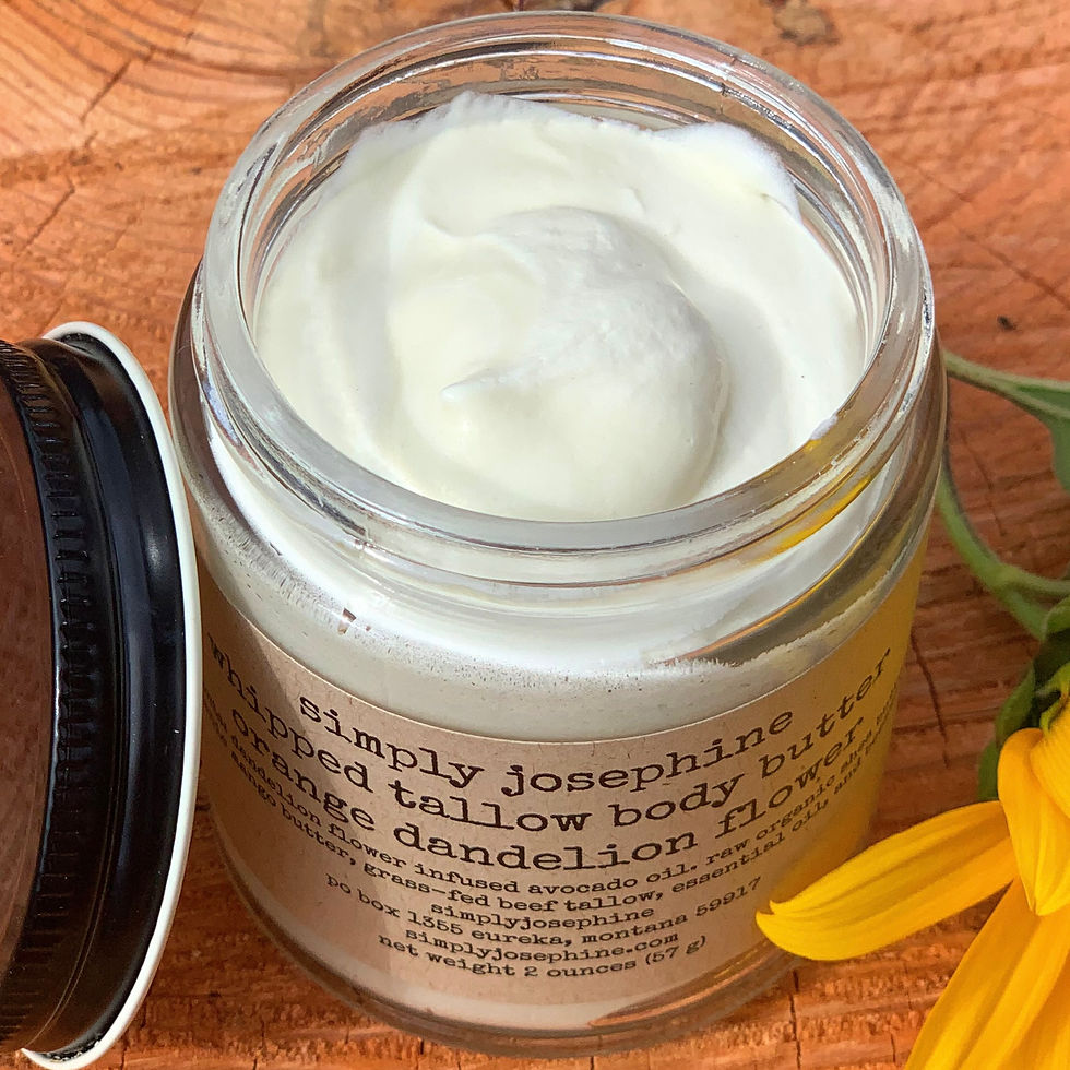 Thumbnail: orange dandelion flower + whipped tallow body butter 