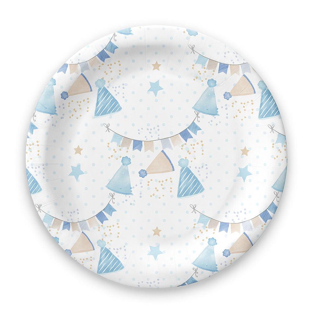 Star Celebrations Designer Disposable Snack Plates | (9", Pack of 8)