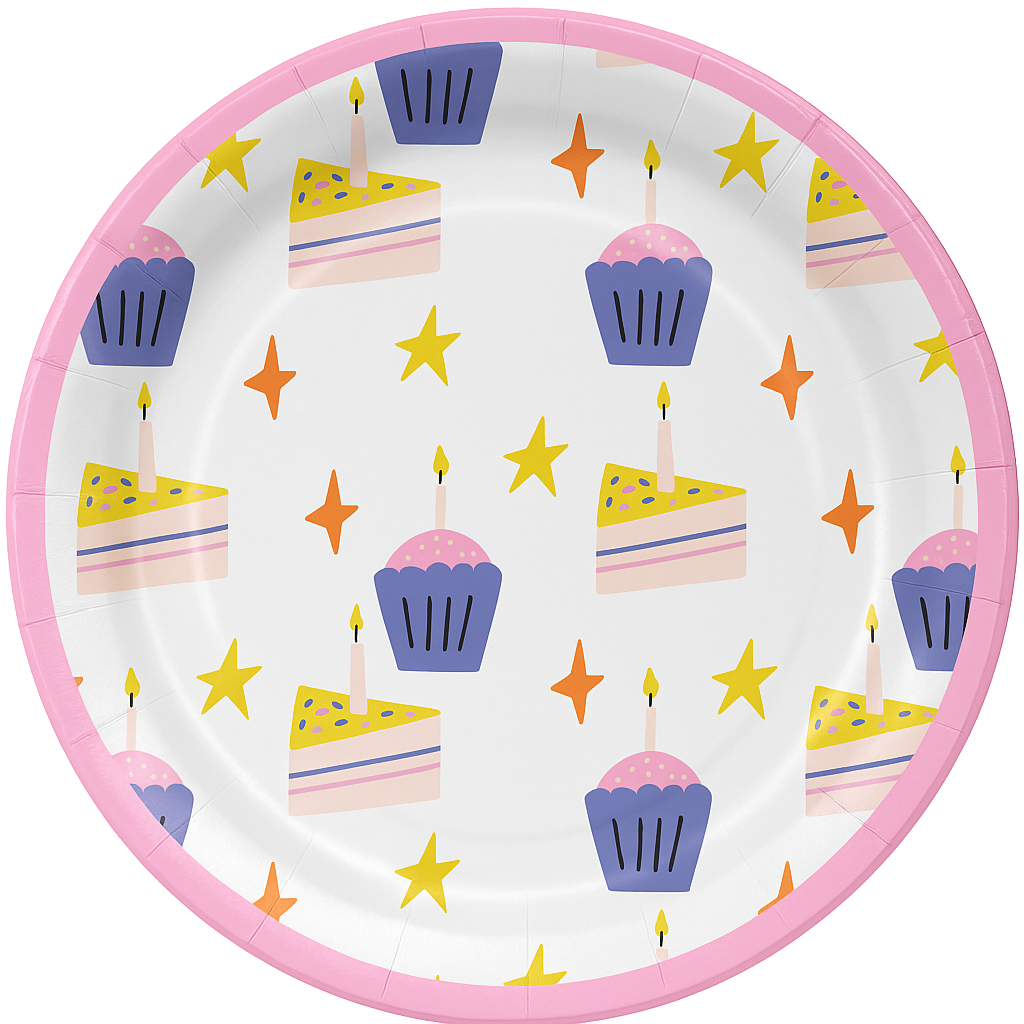 Birthday Sprinkles - Premium Printed Paper Plate (Pack of 8 Plates - 9")