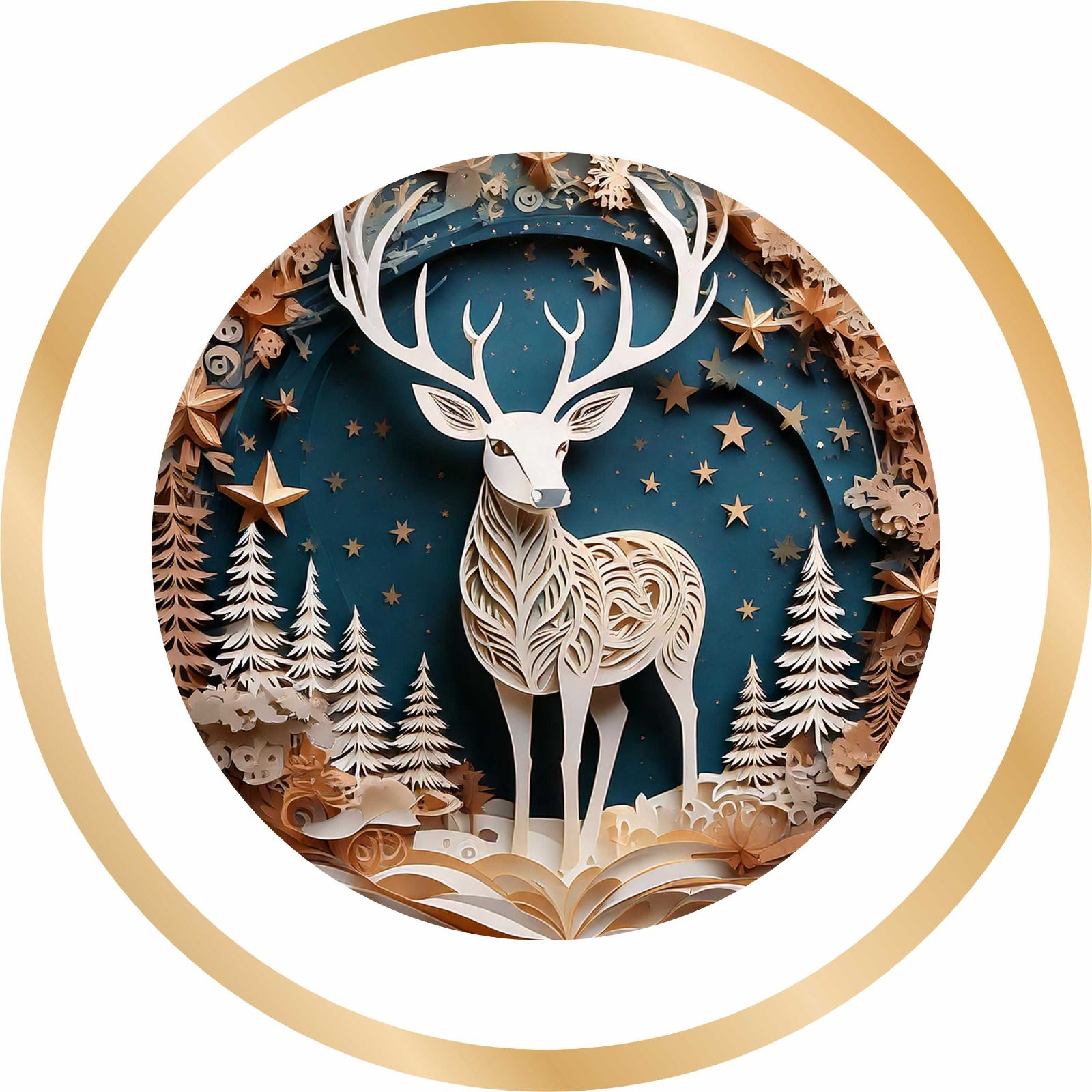 Reindeer Celebrations - Premium Printed Paper Plate (Pack of 8 Plates - 9")