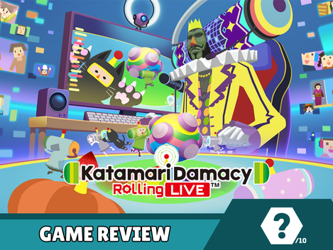 Katamari Damacy Rolling Live cover image featuring the Prince, a Katamari, the King of All Cosmos