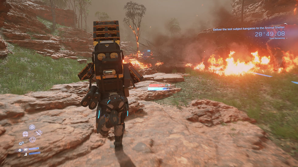 Fast-paced delivery while escaping a bushfire in Death Stranding 2: On the Beach