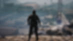 Cutscene from Metal Gear Solid Delta: Snake Eater featuring Naked Snake looking down at the research facility where the Boss, Colonel Volgin and the Shagohod are waiting for him.