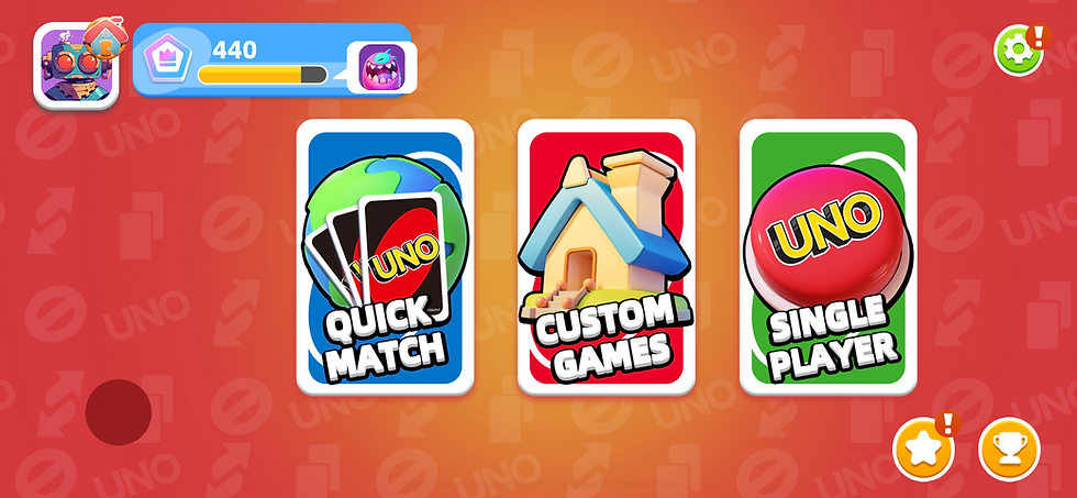 UNO: Arcade Edition main menu screen