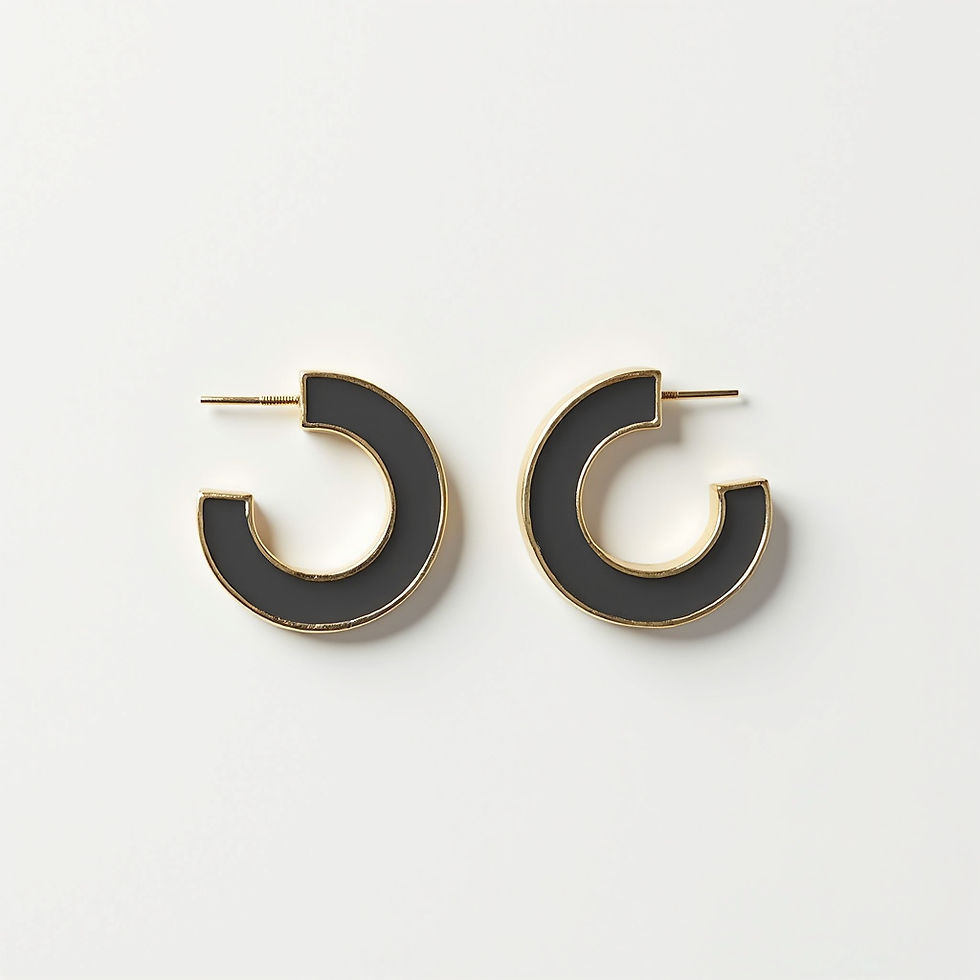 Charcoal Enamel Hoops