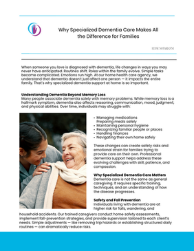 Why Specialized Dementia Care Makes All the Difference for Families