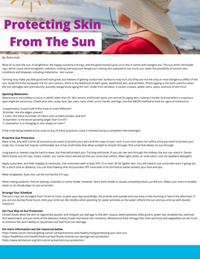 Protecting Your Skin from the Sun