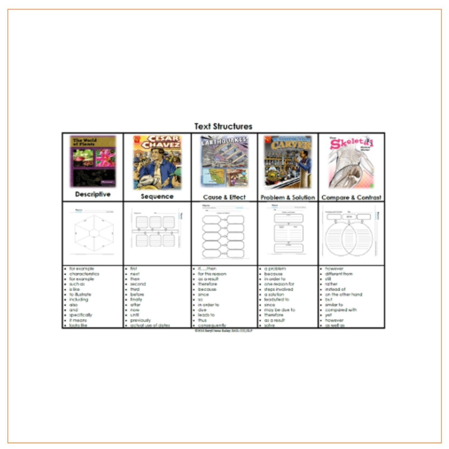 Text Structures Placemat (11 X 17 Placemat)