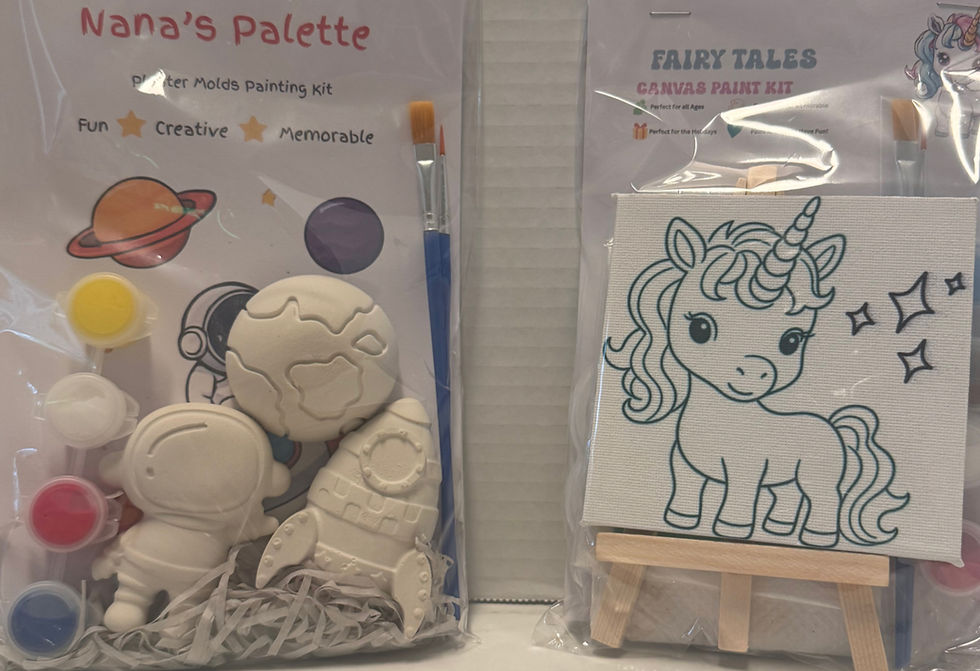 Nana's Palette DIY Plaster and Canvas painting ready to paint kits