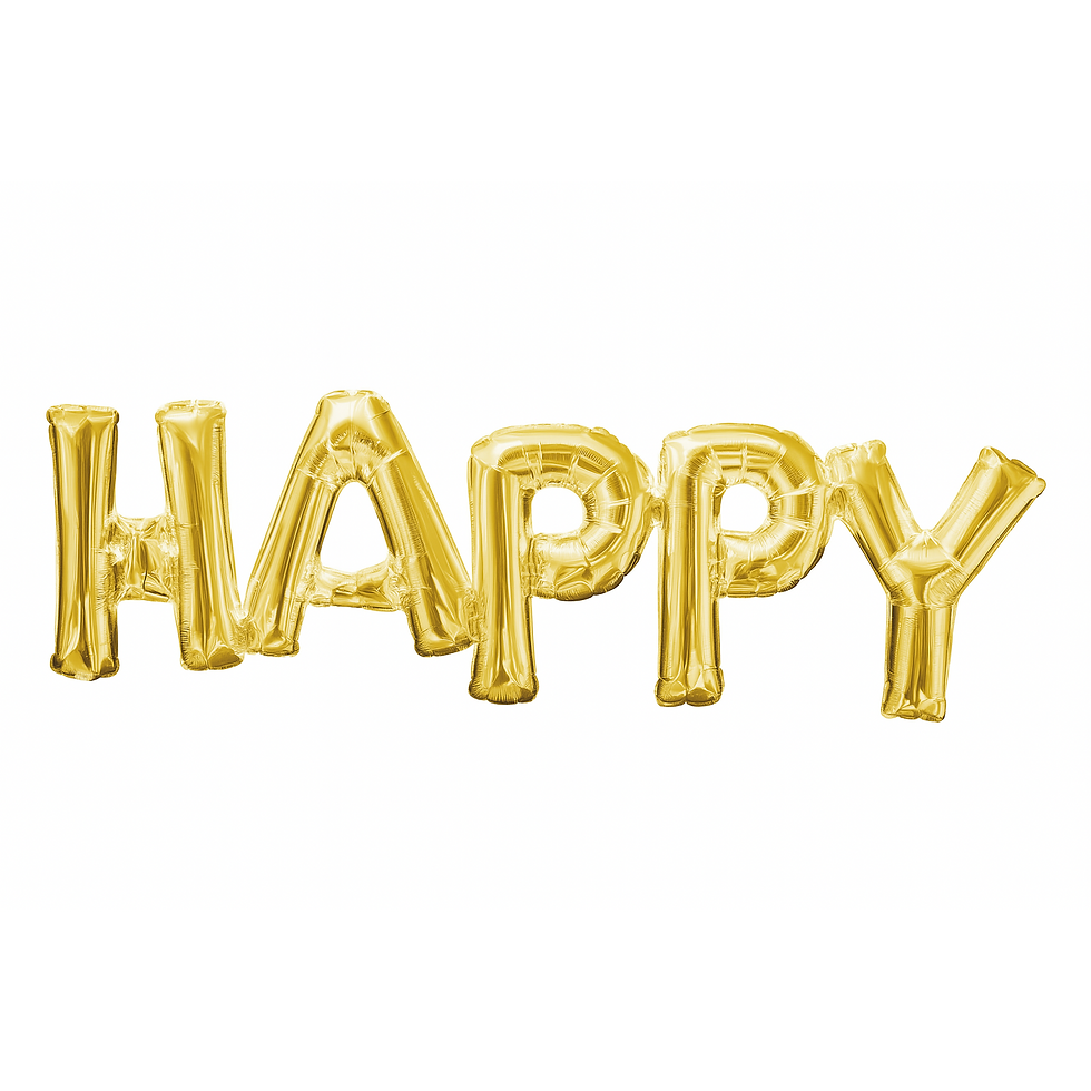 Phrase HAPPY Gold Balloon