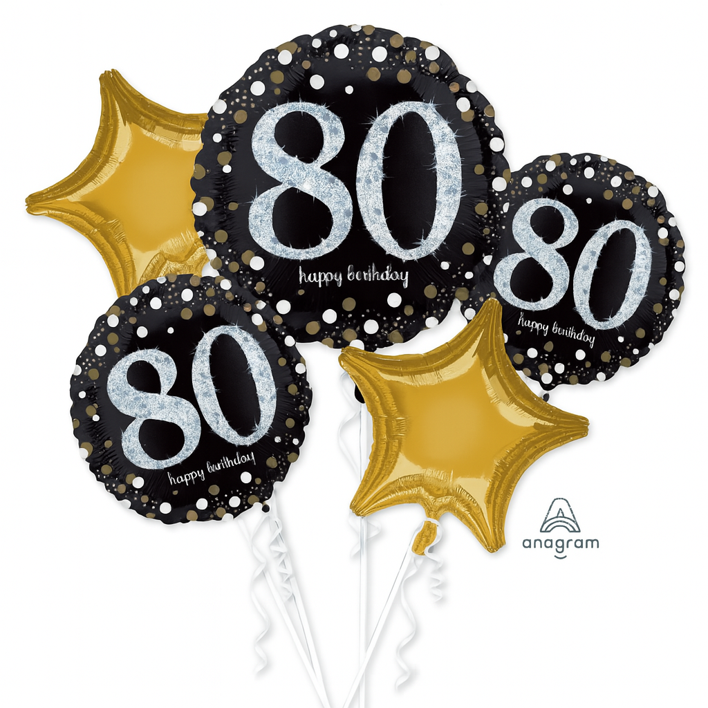 Balloon Bouquet Sparkling Birthday 80