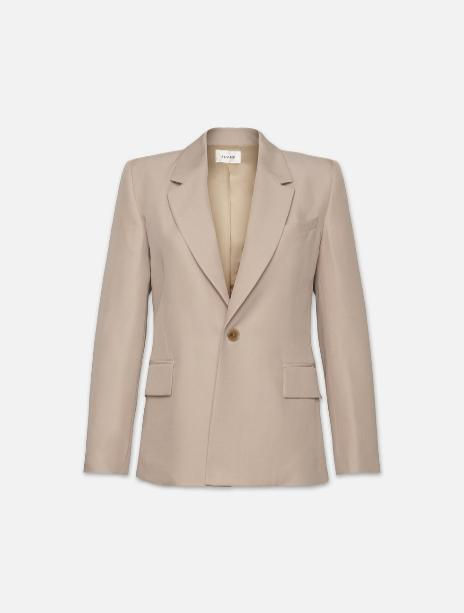 Single Button Blazer -- Light Beige