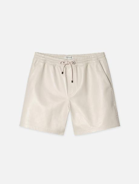 Leather Volley Short -- White Canvas
