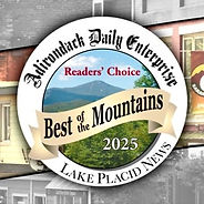 Adirondack Daily Enterprise Readers' Choice Best of the Mountains 2025 award badge, Lake Placid