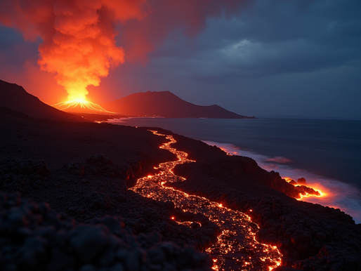 Stromboli Volcano erupting