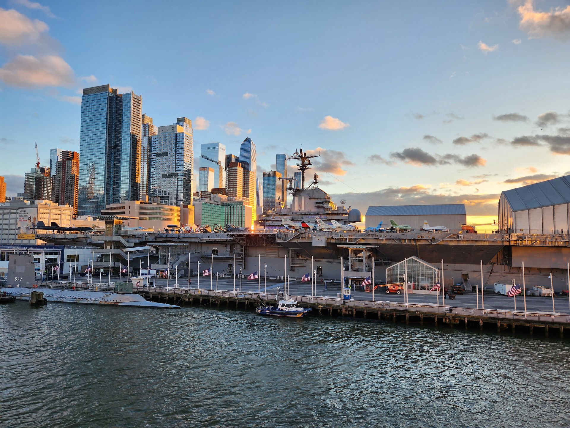 Intrepid and skyline from NCL ship balcony
