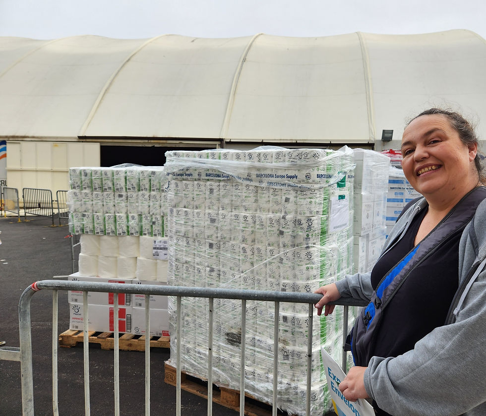 Pallets of supplies for the cruise