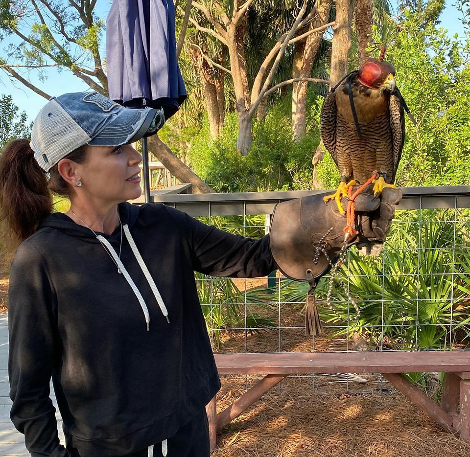 Hope Gibbs with a Hawk
